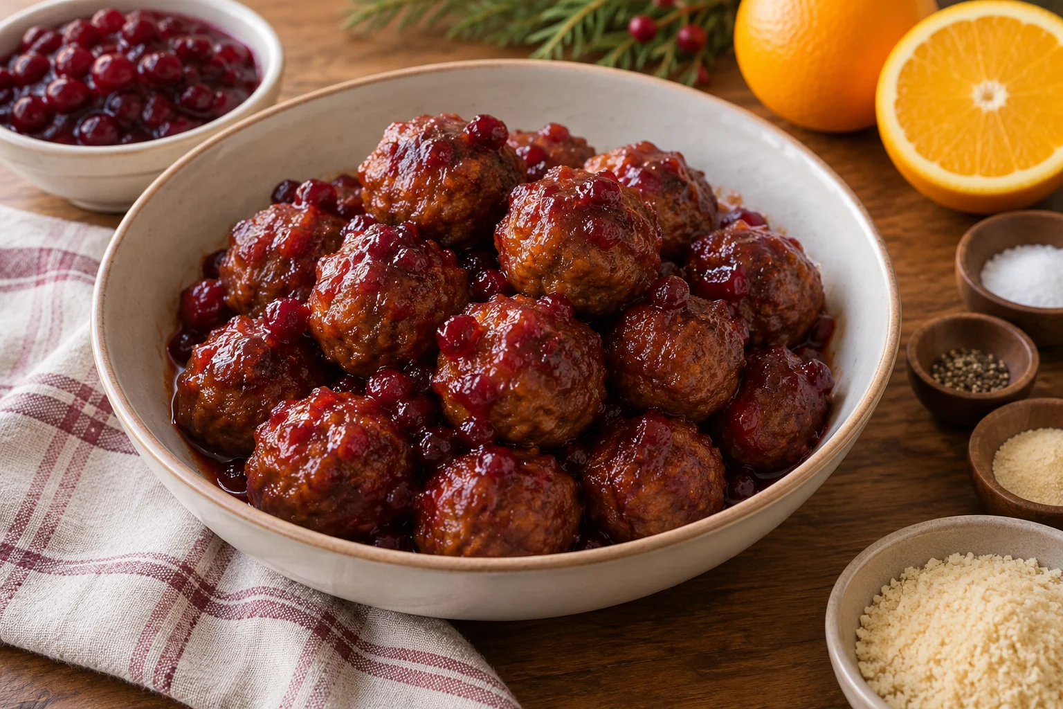 Cranberry Orange Glazed Meatballs