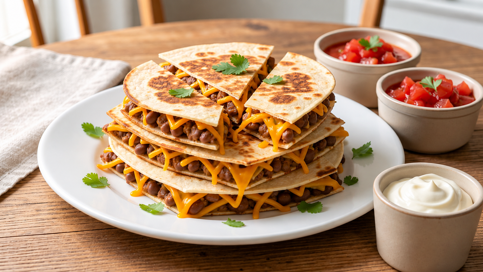 Quesadillas de frijoles y queso en 15 minutos